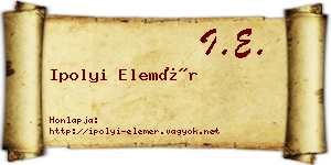 Ipolyi Elemér névjegykártya